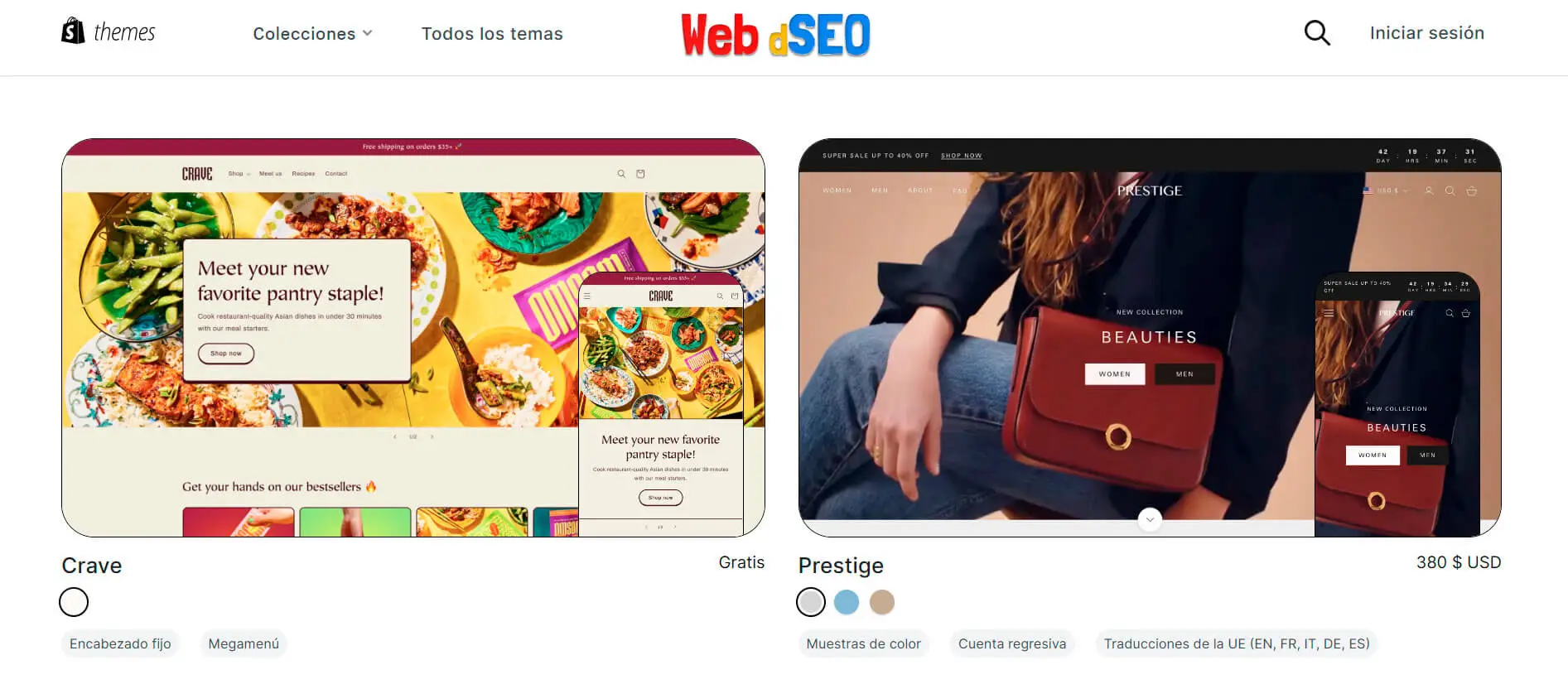 Crear una página web con Shopify | Web dSEO