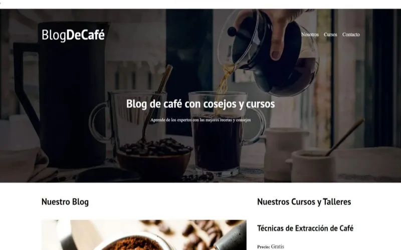 Blog de café creado por Web dSEO